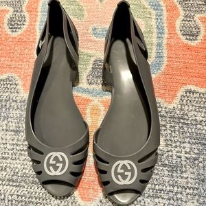 Gucci Jelly ballet flat in a slate blue